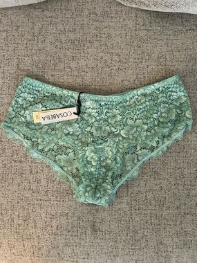 Cosabella Lace Pret-A-Porter Hotpant Verde Umbria Medium Mint Green NWT Panties